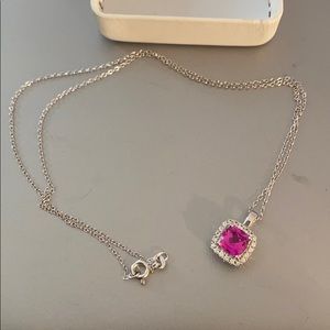 NEVER WORN Zales pink sapphire necklace